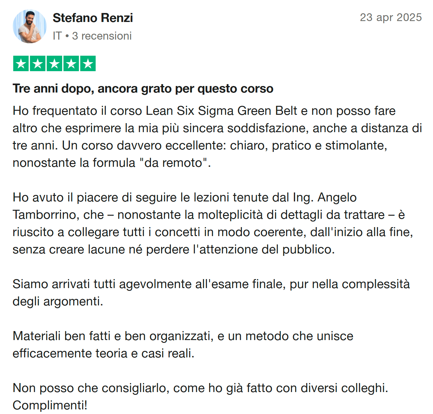 Recensione Trustpilot 6